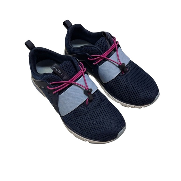 Vionic Berlin sneakers in blue with bungee lace - Picture 1 of 9